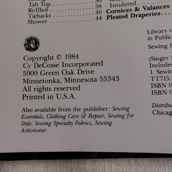 Singer Sewing For The Home Hardcover Book 1984 Sewing Reference Library - Picture 2 of 16